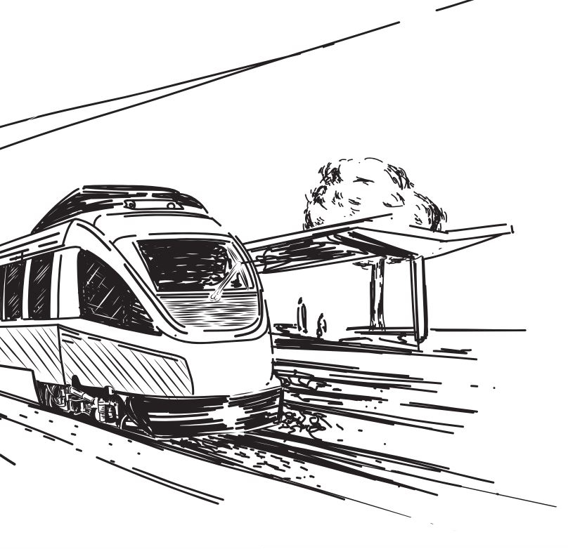 Zug im Bahnhof Götzis